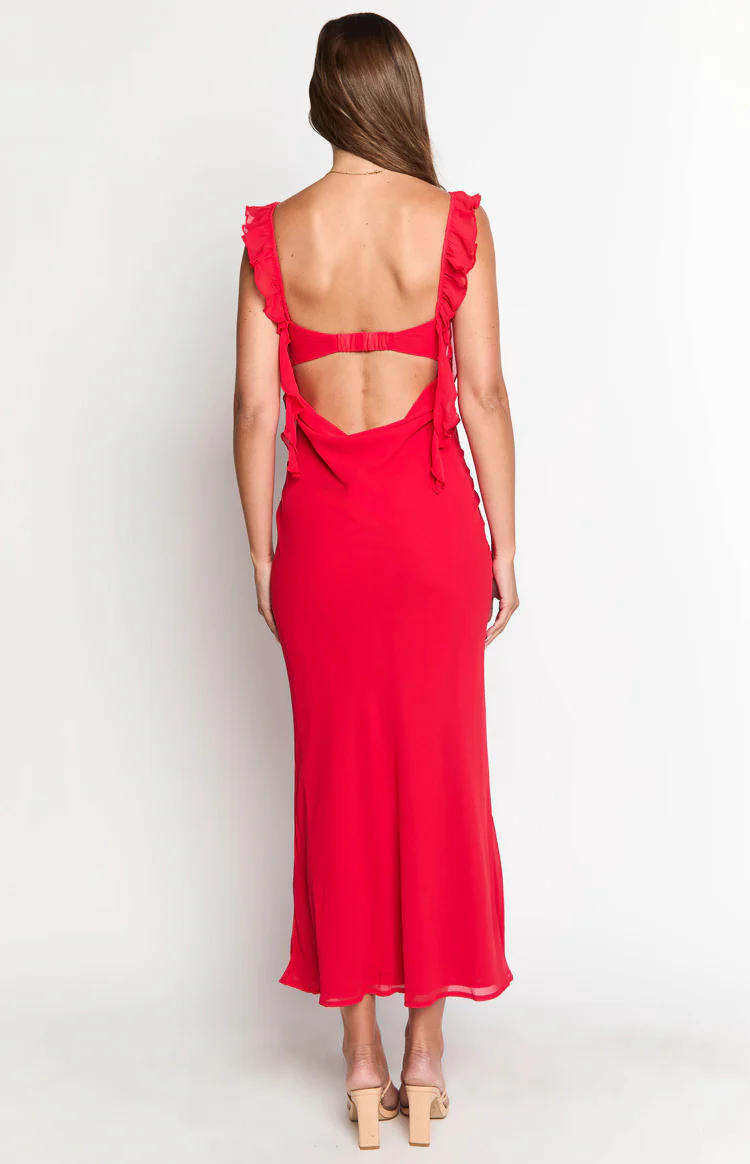 Viona Red Maxi Dress - Image 4
