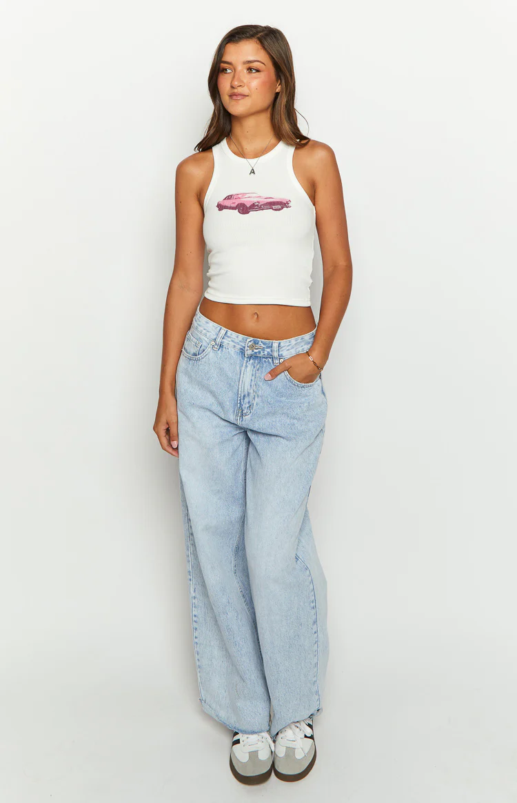 Vroom Vroom White Tank Top - Image 5