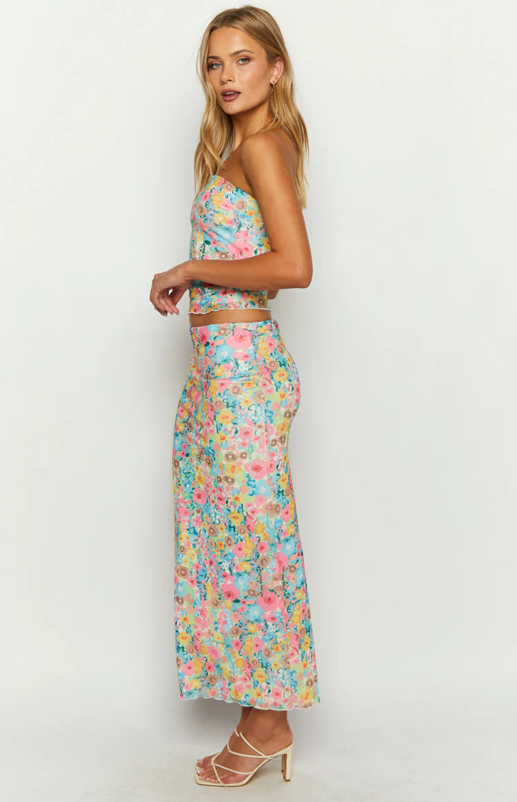 When in Rome Multi Floral Maxi Skirt - Image 4