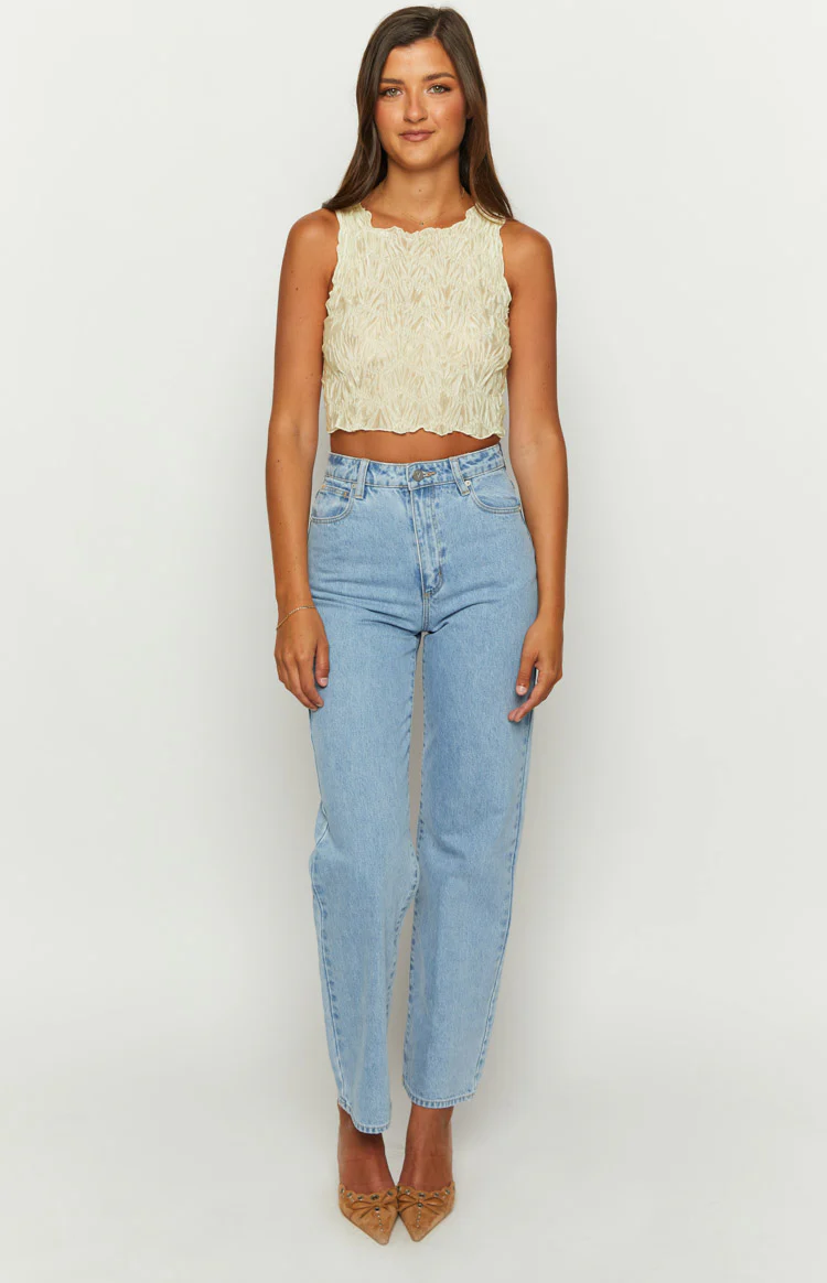 Whitney Cream Crop Top - Image 2