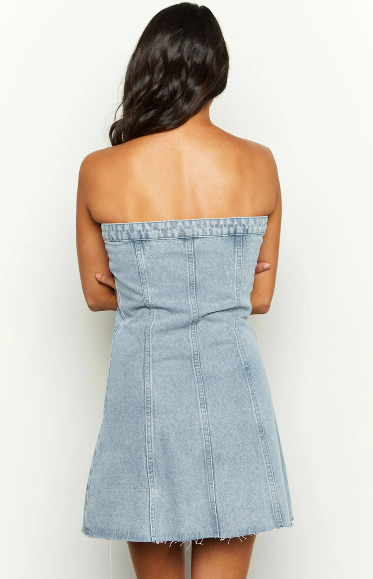 Wilma Blue Denim Corset Mini Dress - Image 5
