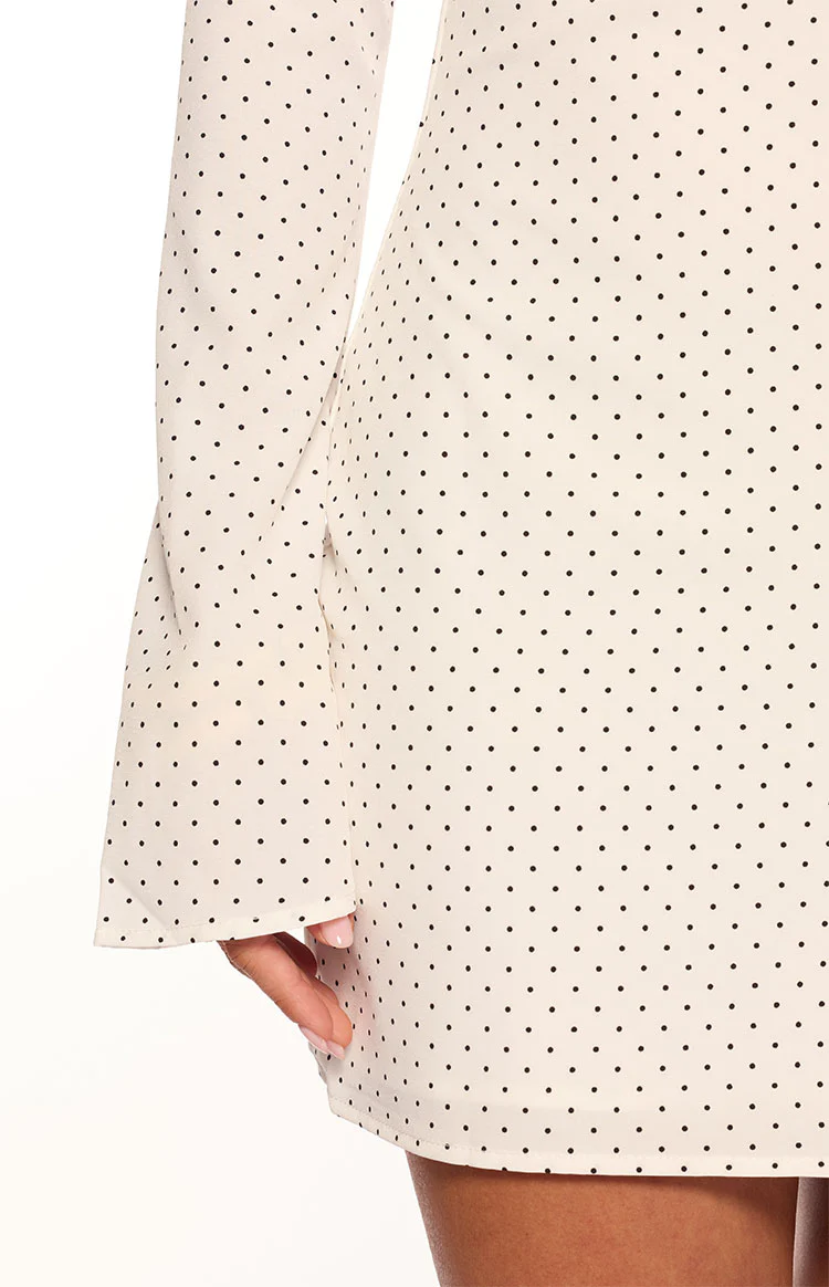 Winston white Polka Dot Long Sleeve Mini Dress - Image 6