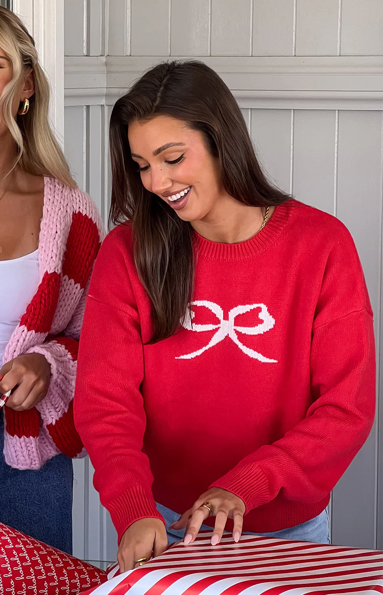 Zami Red Bow Sweater - Image 7